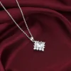 Silver Rhombus Shine Pendant With Link Chain