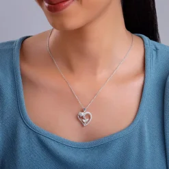 Silver Rooted in Love Pendant With Link Chain