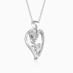 Silver Rooted in Love Pendant With Link Chain