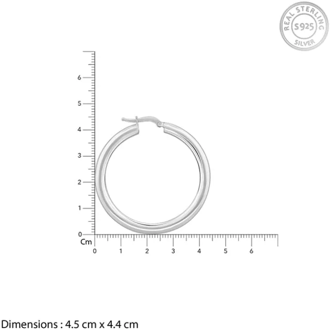 Silver Round Hoop Earring