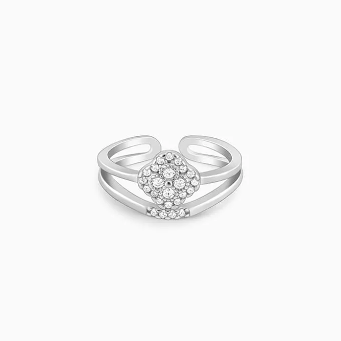 Silver Rounded Rhombus Ring