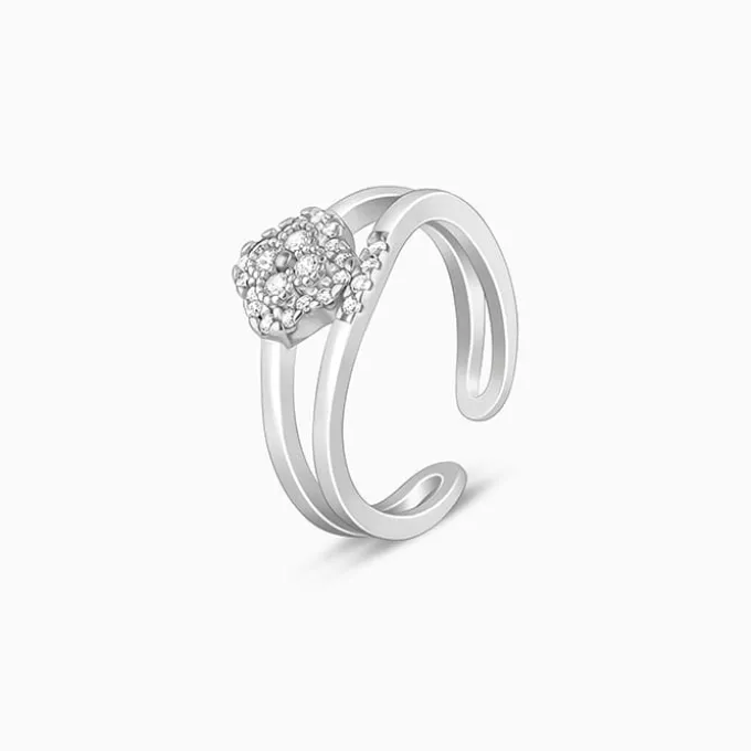 Silver Rounded Rhombus Ring