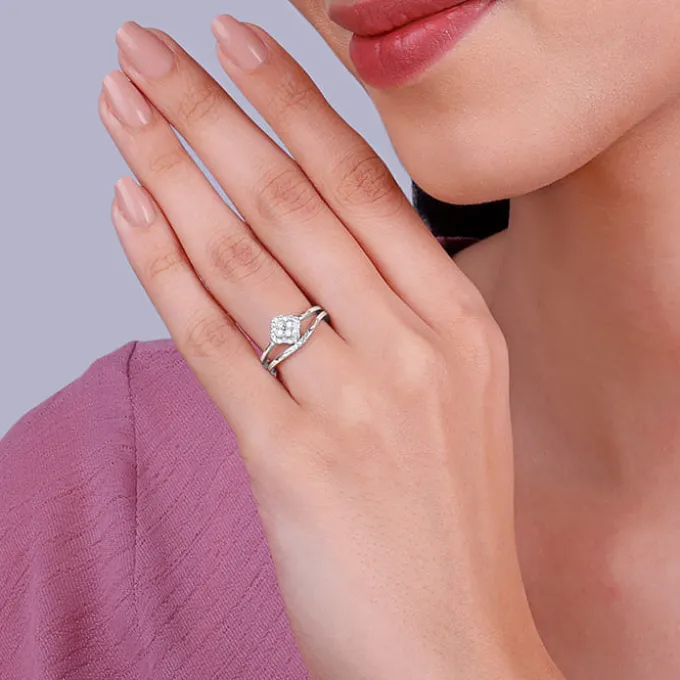Silver Rounded Rhombus Ring