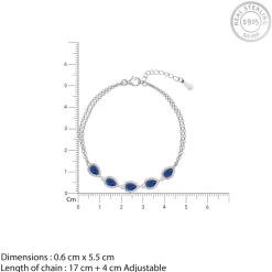 Silver Royal Blue Drop Bracelet