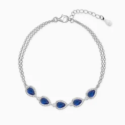 Silver Royal Blue Drop Bracelet