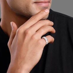 Silver Royal Facet Ring For Him