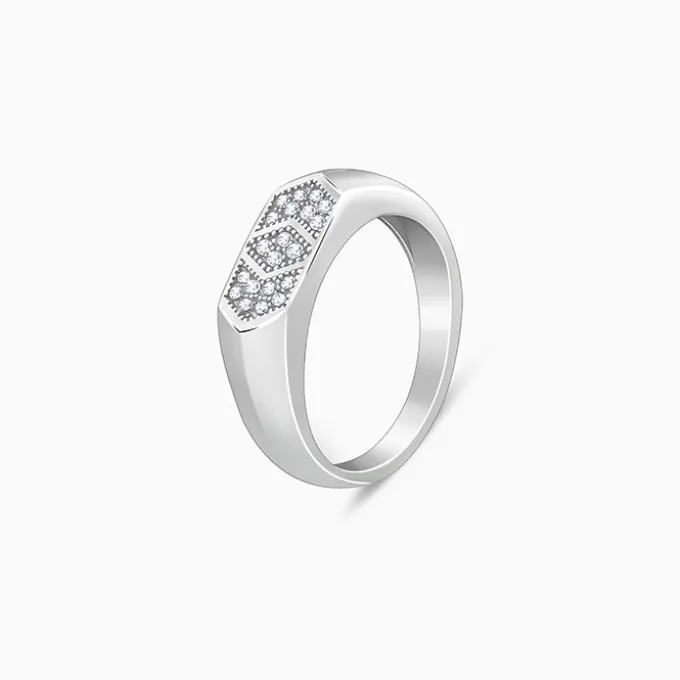 Silver Royal Facet Ring For Him