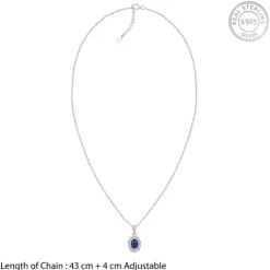 Silver Royal Halo Pendant with Link Chain