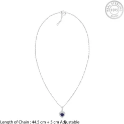 Silver Royal Heart Pendant With Link Chain