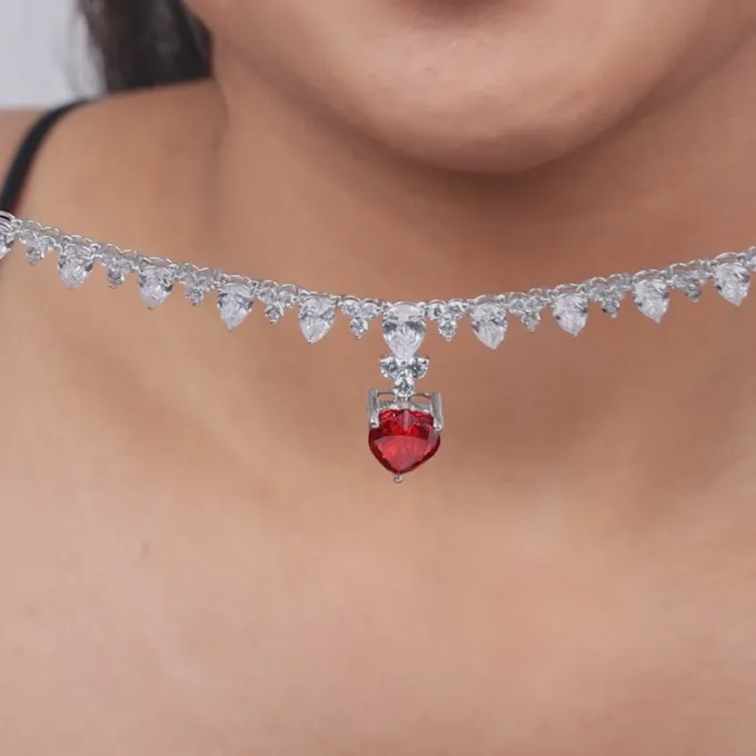 Silver Scarlet Promise Necklace