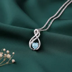 Silver Sea of Love Pendant with Link Chain