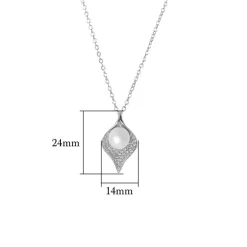 Silver Seashell Pearl Necklace