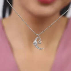 Silver Selene Pendant With Link Chain