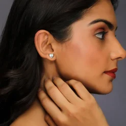 Silver Shape of Heart Earrings