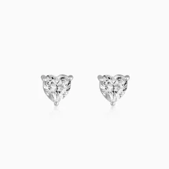 Silver Shape of Heart Earrings