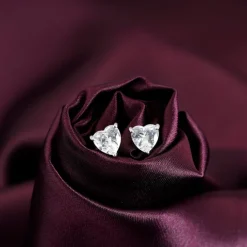Silver Shape of Heart Earrings