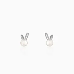 Silver Sharon Pearl Stud Earrings