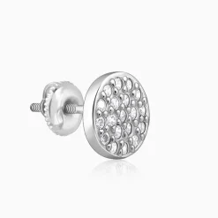 Silver Shimmering Sphere Stud Earrings