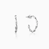 Silver Shine Twisted Hoop Earrings