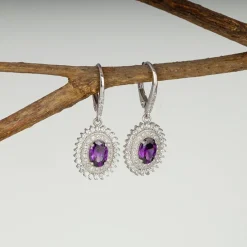 Silver Shining Crescent Earrings