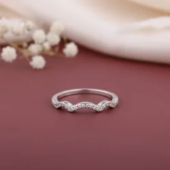 Silver Shinning Wave Ring