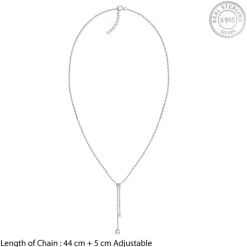 Silver Shinny Beauty Lariat Necklace