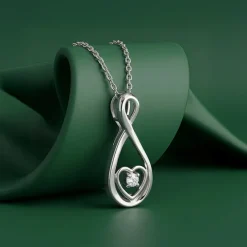 Silver Showing Love Pendant With Link Chain