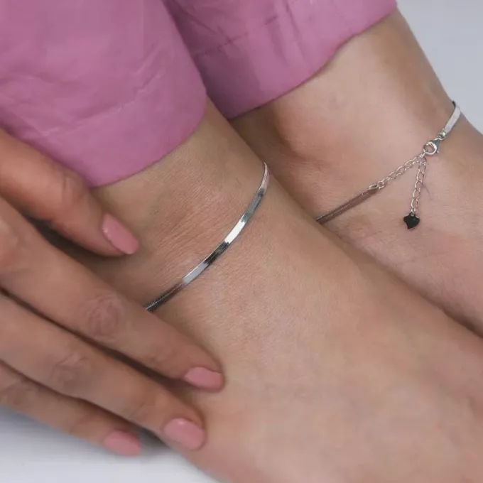 Silver Silver Aura Anklet