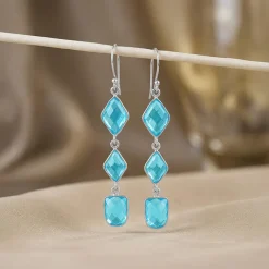 Silver Sky Drop Dangler Earrings