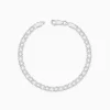 Silver Sleek Iced Bracelet For Him