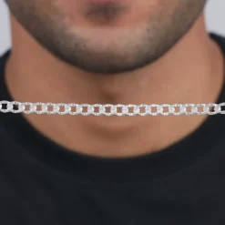 Silver Sleek Iced Bracelet For Him