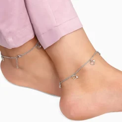 Silver Small Heart Charm Anklet