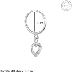 Silver Small Heart Drop Earrings