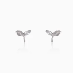 Silver Small Leaf Earrings
