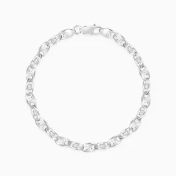 Silver Snail Chain Bracelet For Him