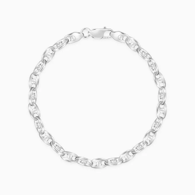 Silver Snail Chain Bracelet For Him