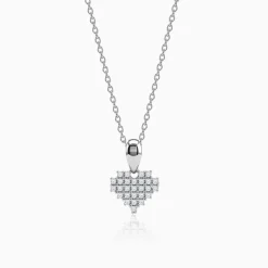 Silver Soft Love Pendant with Link Chain