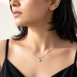 Silver Soft Love Pendant with Link Chain