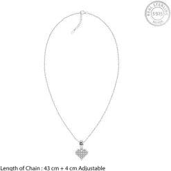 Silver Soft Love Pendant with Link Chain