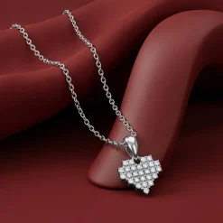 Silver Soft Love Pendant with Link Chain