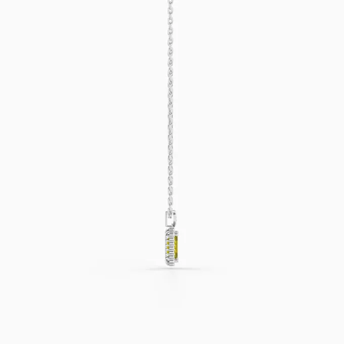 Silver Soleil Frame Pendant with Link Chain