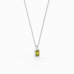Silver Soleil Frame Pendant with Link Chain