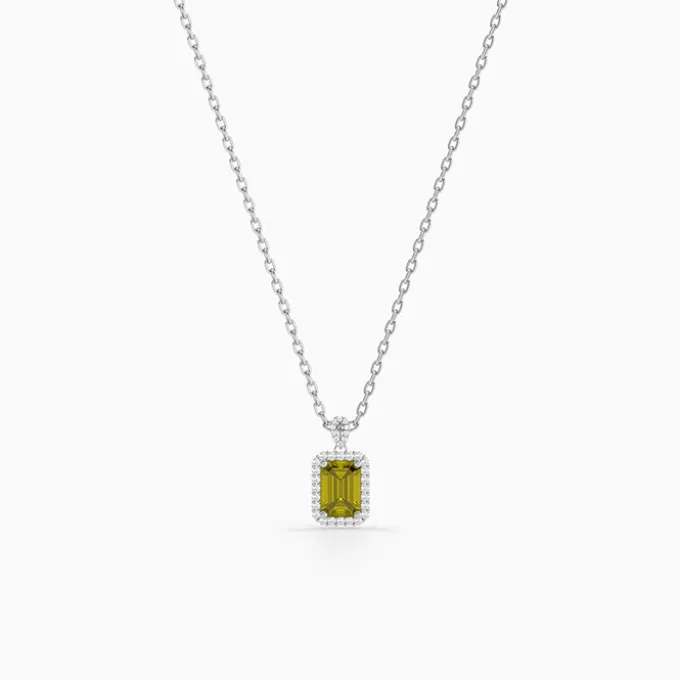 Silver Soleil Frame Pendant with Link Chain