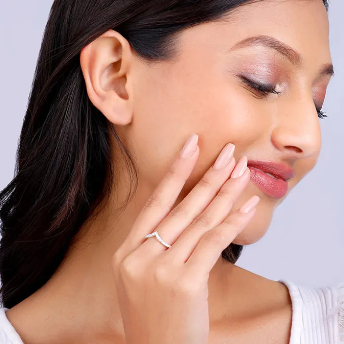 Silver Solid Shine Vanki Ring