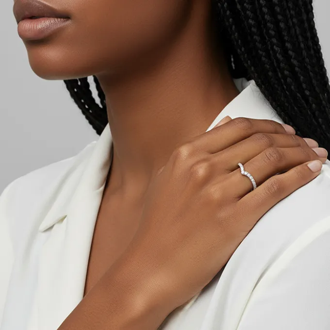 Silver Solid Shine Vanki Ring