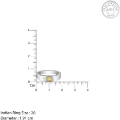 Silver Solitaire Citrine Ring For Him