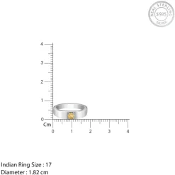 Silver Solitaire Citrine Ring For Him