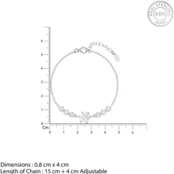 Silver Solitaire Grace Bracelet