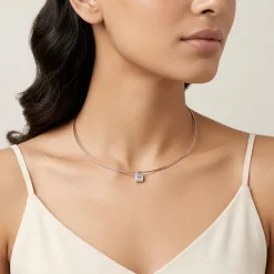 Silver Solitaire Hasli Necklace