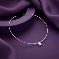 Silver Solitaire Hasli Necklace